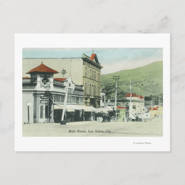 Sicht auf die Main Street Los Gatos, CA 2 Postkarte (Vorderseite)