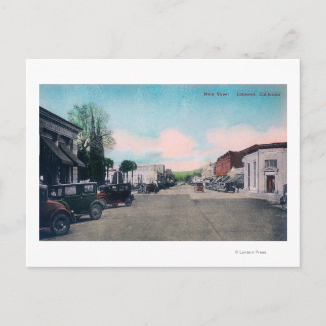 Sicht auf die Main StreetLakeport, CA Postkarte (Vorderseite)