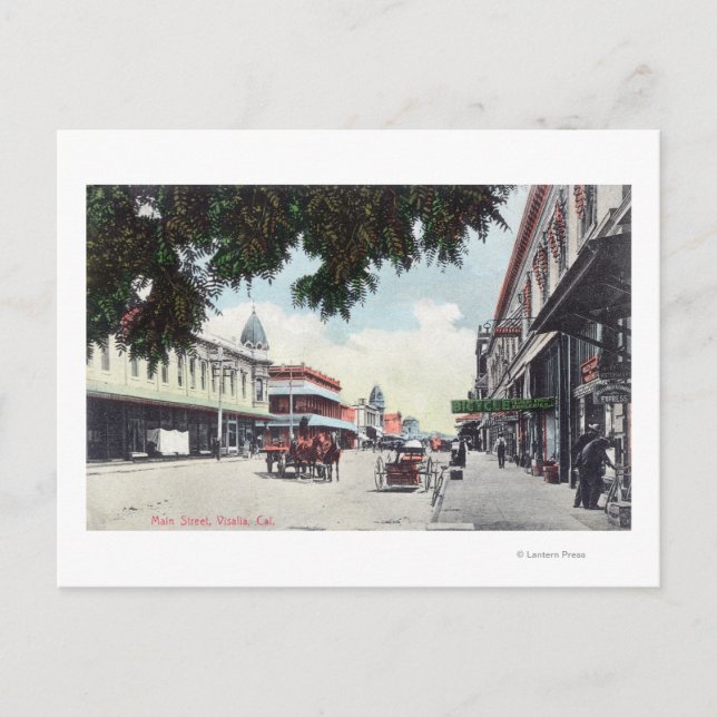 Sicht auf die Main StreetVisalia, CA Postkarte (Vorderseite)