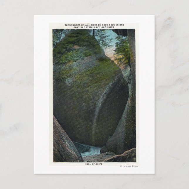 Sicht auf die Schiffshalle, Felsformationen Postkarte (Vorderseite)