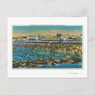 Sicht auf die Schwimmer in den Bädern von Washingt Postkarte