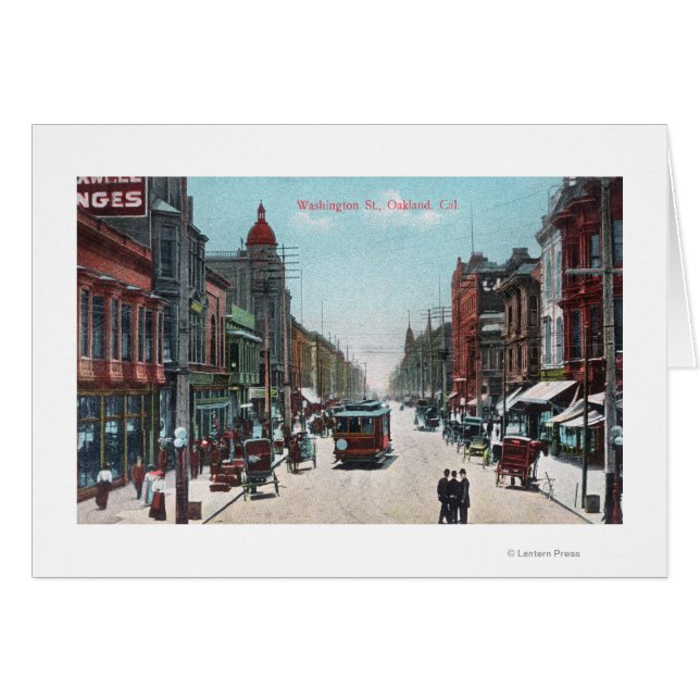 Sicht auf die Washington Street mit Cable Cars (Vorderseite (Horizontal))