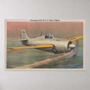 Sicht auf Grumman F4F-3-U.S. Navy Fighter Poster