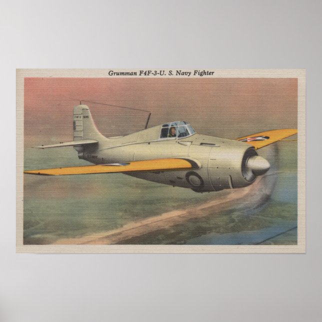 Sicht auf Grumman F4F-3-U.S. Navy Fighter Poster (Vorne)