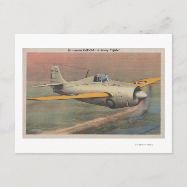 Sicht auf Grumman F4F-3-U.S. Navy Fighter Postkarte (Vorderseite)