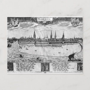 Sicht auf Hamburg Postkarte