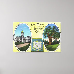 Sicht auf Hauptstadt Bldg und Eichenbaum Leinwanddruck