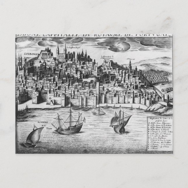 Sicht auf Lissabon Postkarte (Vorderseite)