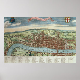 Sicht auf London, c.1560 Poster