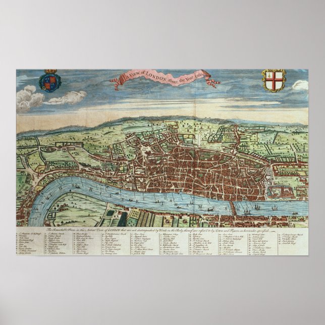 Sicht auf London, c.1560 Poster (Vorne)