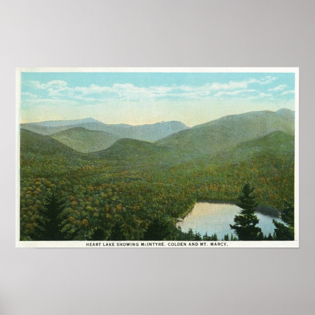 Sicht auf McIntyre, Colden und Marcy Mts. Poster (Vorne)