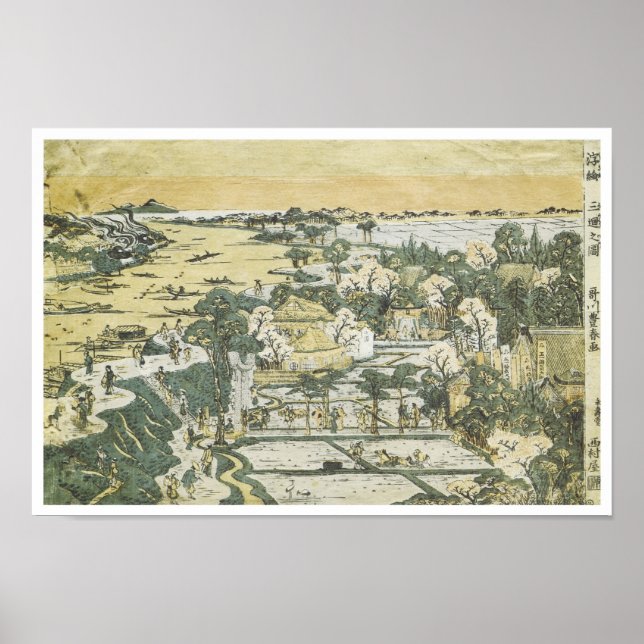 Sicht auf Mimeguri, Toyoharu, 1780 Poster (Vorne)