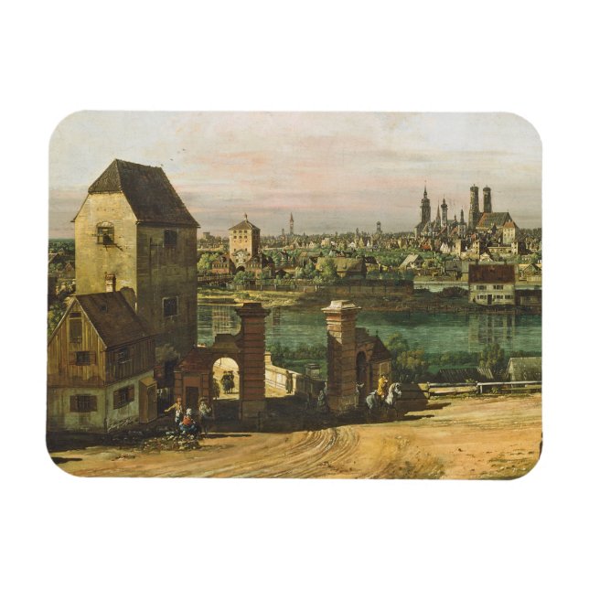 Sicht auf München, c. 1761 (Öl auf Leinwand) Magnet (Horizontal)