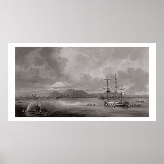 Sicht auf Rio de Manila (Lithographie) Poster (Vorne)