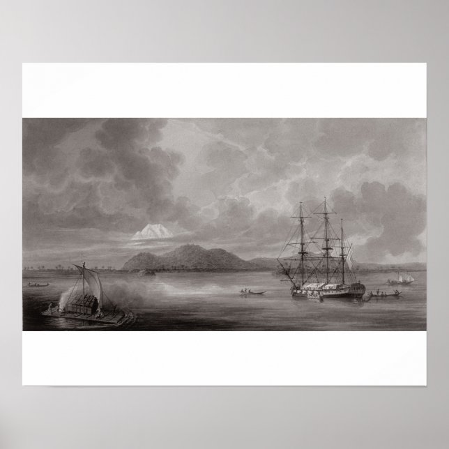 Sicht auf Rio de Manila (Lithographie) Poster (Vorne)