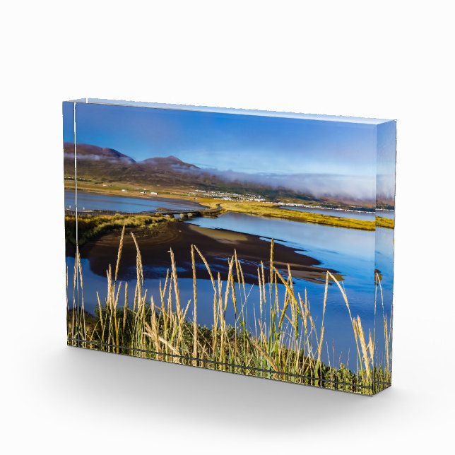 Sicht auf Saudarkrokur und Skagafjordur, Island Fotoblock (Rechts)