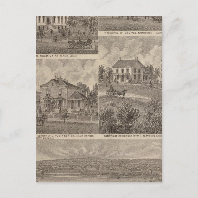 Sicht auf Sauk Rapids, Minnesota Postkarte (Vorderseite)