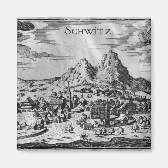 Sicht auf Schwyz Magnet (Vorne)
