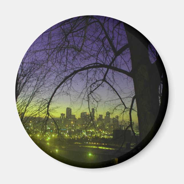 Sicht auf Seattle im Morgengrauen Magnet (Vorne)