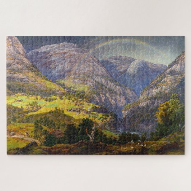 Sicht auf Stalheim in Norwegen Puzzle (Horizontal)