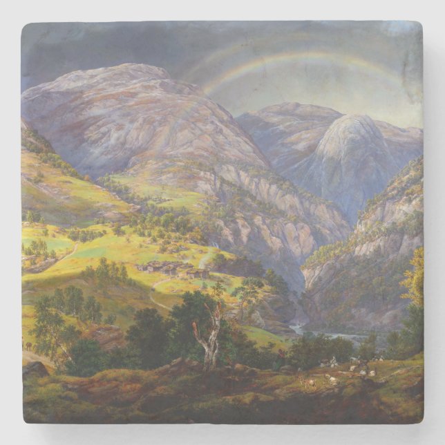 Sicht auf Stalheim in Norwegen Steinuntersetzer (Vorderseite)