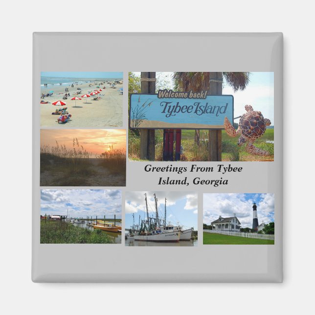 Sicht auf Tybee Island, Georgien Magnet (Vorne)