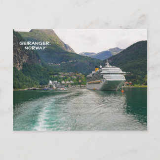 Sicht von Geiranger, Geirangerfjord, Norwegen Postkarte