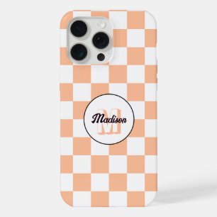 Sichtbare Quadrate für weißes Retro-Monogramm iPhone 15 Pro Max Hülle