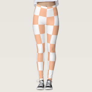 Sichtbare Quadrate pfirsich und weißes geometrisch Leggings