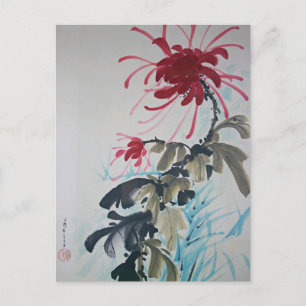 Sichtbare rote Blume Postkarte