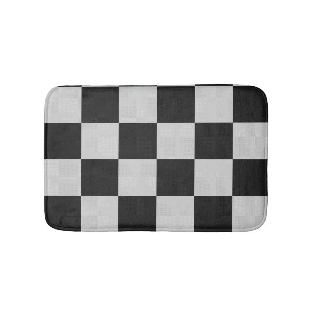 Sichtbare Schwarz-Weiß-Quadrate oder CUSTOM-FARBE Badematte (Vorderseite)