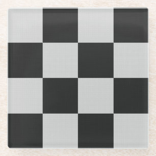 Sichtbare Schwarz-Weiß-Quadrate oder CUSTOM-FARBE Glasuntersetzer