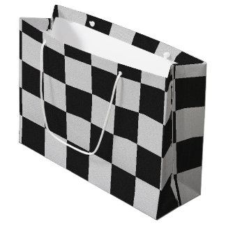Sichtbare Schwarz-Weiß-Quadrate oder CUSTOM-FARBE Große Geschenktüte