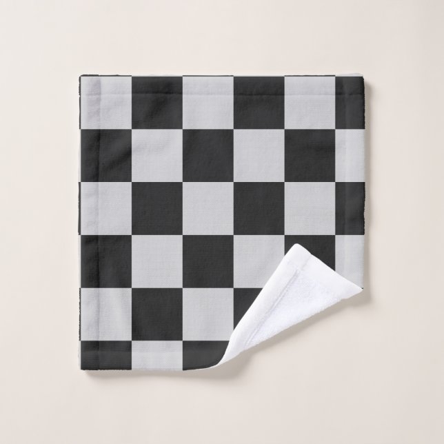 Sichtbare Schwarz-Weiß-Quadrate oder CUSTOM-FARBE Waschlappen (Waschlappen)