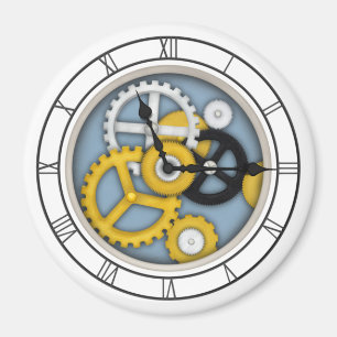 Sichtbare Uhrwerk Illusion Fantasievolle Uhr Blaue Magnet