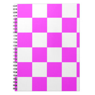 Sichtbarer Fliesenhintergrund Weiß und Pinka Notizblock