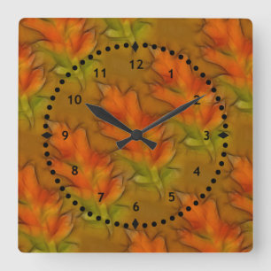Sichtbarer Herbst verlässt Wall-Uhr Quadratische Wanduhr
