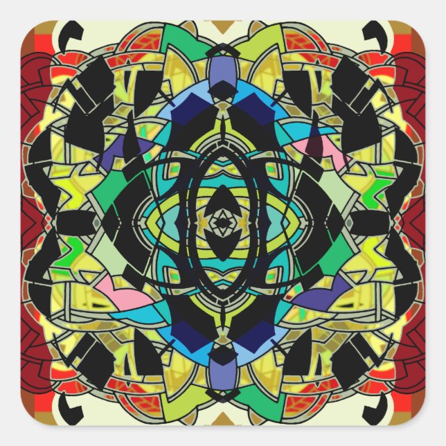 Sichtbares Design Quadratischer Aufkleber (Vorderseite)