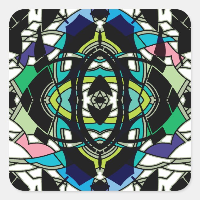 Sichtbares Design Quadratischer Aufkleber (Vorderseite)