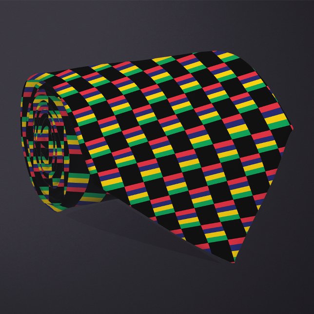 Sichtbares Mauritius-Flag-Muster Krawatte (Von Creator hochgeladen)