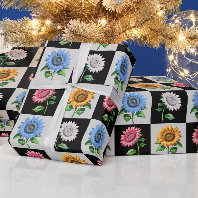 Sichtbares mehrfarbiges Blumendesign Geschenkpapier (Von Creator hochgeladen)
