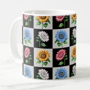 Sichtbares mehrfarbiges Blumendesign Kaffeetasse
