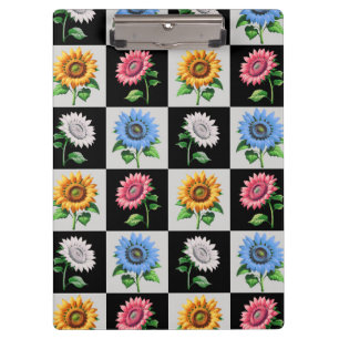 Sichtbares mehrfarbiges Blumendesign Klemmbrett