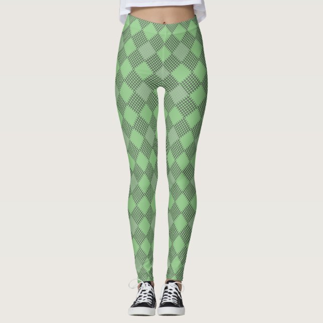 Sichtbares Muster 01 w LGreen BG Leggings (Vorderseite)
