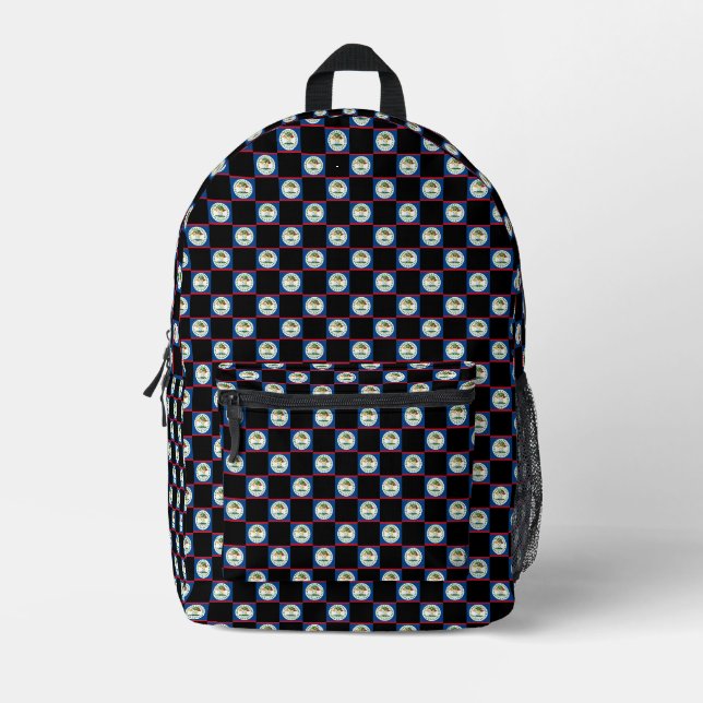 Sichtbares Muster der Belize-Flagge Bedruckter Rucksack (Vorderseite)