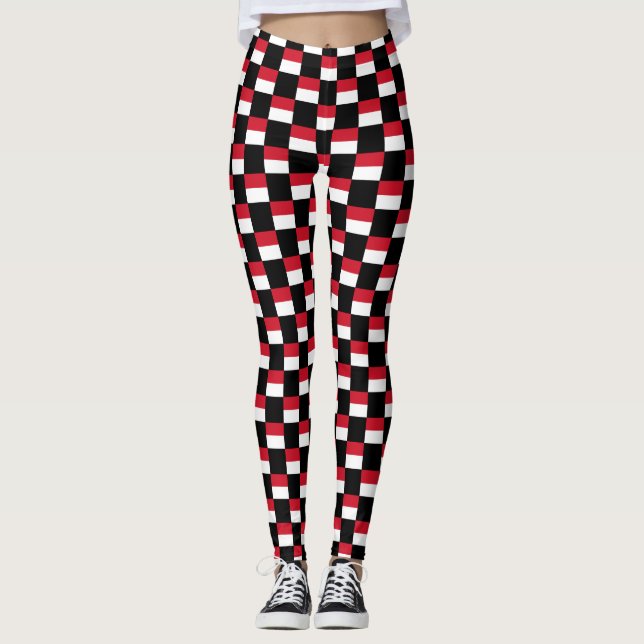 Sichtbares Muster der Monaco-Flagge Leggings (Vorderseite)