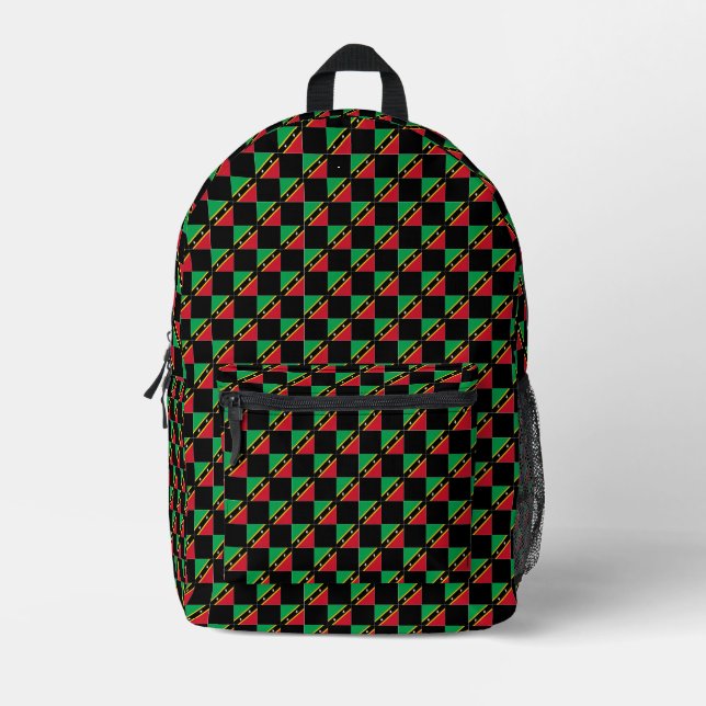 Sichtbares Muster für St. Kitts und Nevis-Flag Bedruckter Rucksack (Vorderseite)
