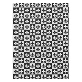 Sichtbares Schwarz-weißes Fleur-De-Lis-Muster Tischdecke