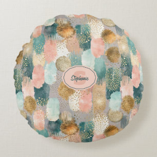 Sichtbares vertikales Pinselmuster (2) Rundes Kissen