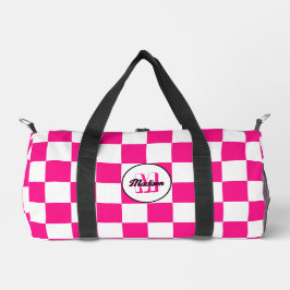 Sichtbares, weißes, rosa Retro-Monogramm Duffle Bag